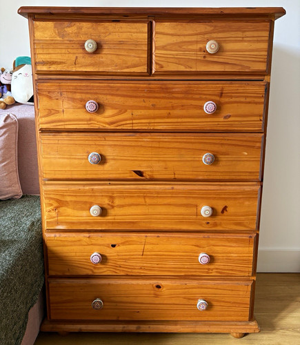 Solid pine chest drawers - solid, of