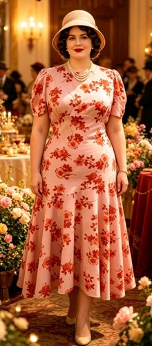 Vintage 1930s 1940s style pink - 1930s,