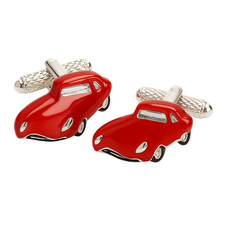 E-Type Classic Car Cufflinks Red - Onyx Art CK831 Jaguar Car Cuff Links