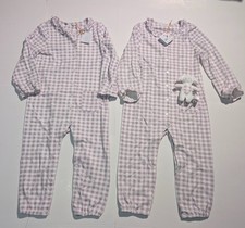 2x JOHN LEWIS Baby All in One Romper & 1x  Bunny Toy Purple Girl Kids 2 -3 Years