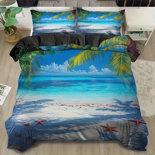 Seaside sunny scenery duvet - seaside,