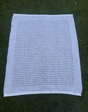 Mothercare off white Vintage Pram Cot Blanket Cellular baby 84 x 70cm  GB trim