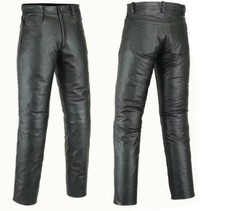 Mens Black Leather Trousers