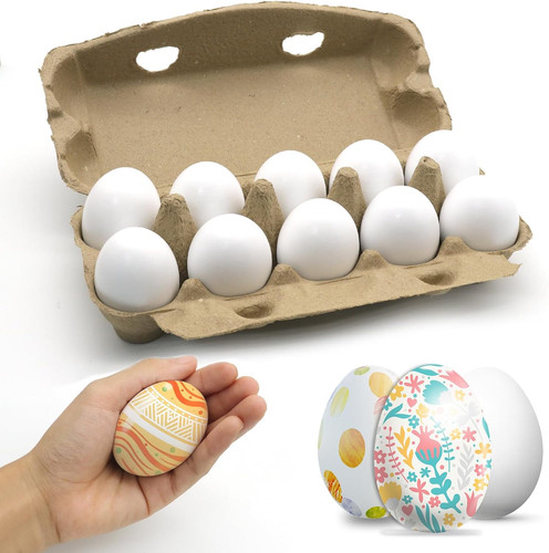 New pcs white wooden eggs - new, 10