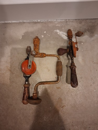 Vintage hand brace drills - hand,