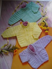 #9 Premature Baby Girl Boy DK 12-22" 30-56cm Cardi's & Sweater Knitting Pattern 