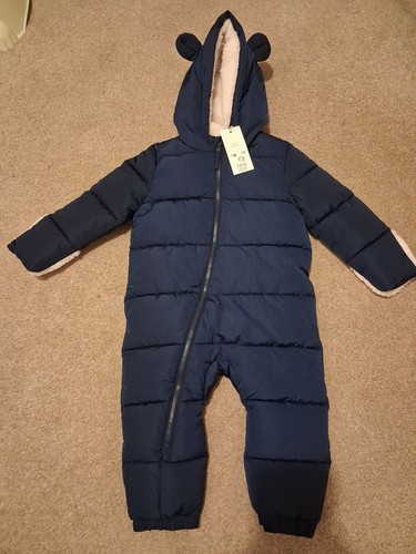 Navy padded snowsuit size - navy,