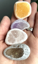 1 x Seer Stone- Dragon Egg: Smokey Quartz, Amethyst, Rose Quartz, Orange calcite
