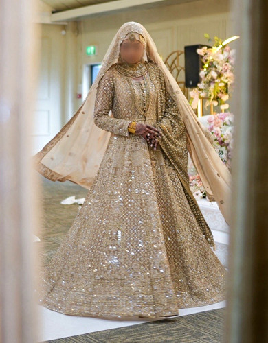 Champagne asian wedding dress - asian,