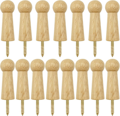 15pcs wooden coat pegs - wooden,