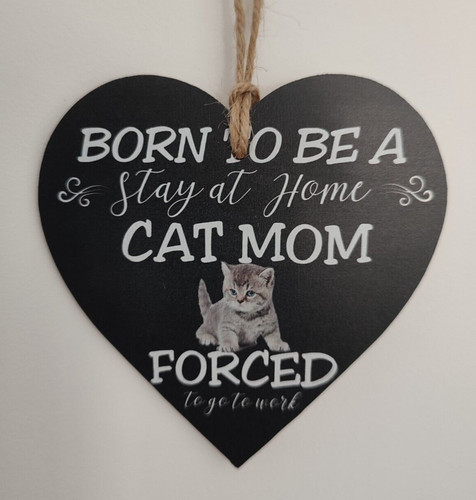 Funny novelty cat mum plaque - funny,