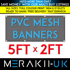 5ft x 2ft MESH PVC PERSONALISED Banner Outdoor Vinyl Advertising Sign NEW