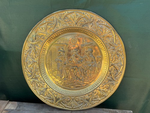 Antique embossed brass wall - antique,