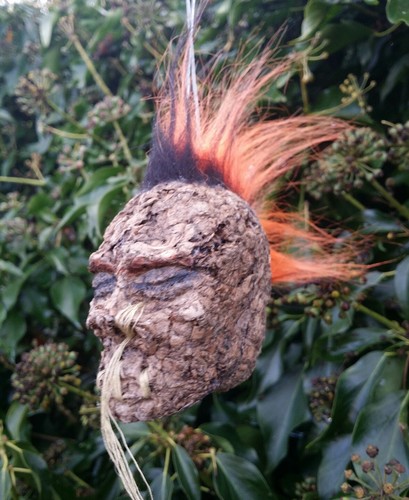 Orange black mohawk shrunken - black,