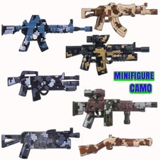 Custom Camo Weapons x7 For Lego® Minifigures Camo Guns Pack M16 AK M4 