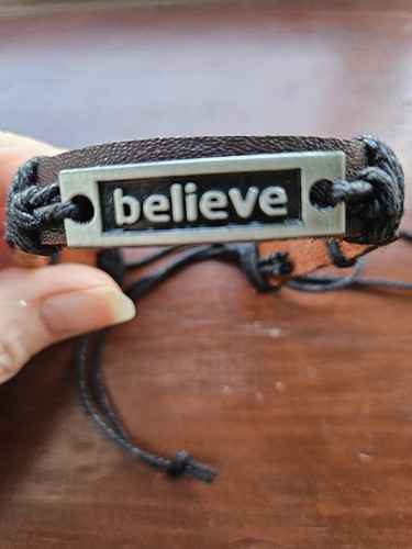 Leather believe mens cuff - believe,