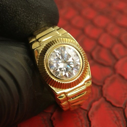 Men bezel set ring 3ct - men's,