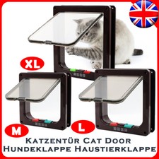 Pet door 4 way locking Small Medium Large Dog Cat Flap Magnetic White Frame