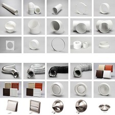 4" 100mm Plastic Round Kitchen Ducting Ventilation Duct Pipe Tube Extractor Fan 