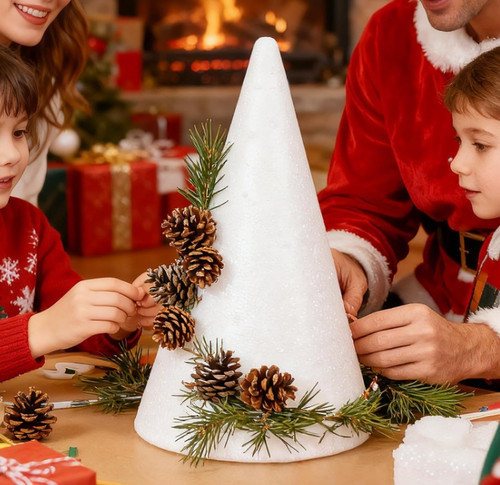 Jumbo white polystyrene cone - polystyrene,