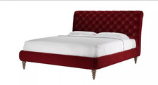 Sofa.com Knightsbridge Super King Bed In Claret Cotton Velvet