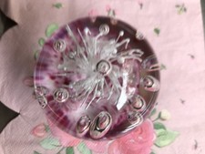 Art Glass Paperweight Pink Base Anemone 