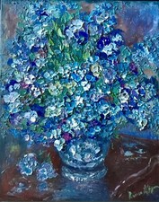 Blue flowers in a vase