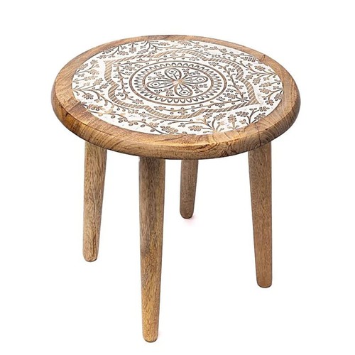 Side table mandala print mango