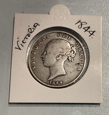 1844 Victoria Half Crown Coin, .925 Silver, Seller's Collection