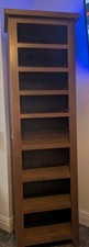 Tall Narrow Wooden Bookcase 7Shelves Oak furniture land Rustic Bookshelf