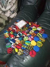 NICE HANDMADE BOTTLE TOP PLACEMAT COVERED WITH UGANDAN KITENGE CLOTH,9",NEW