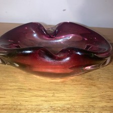 Art Studio Cranberry Glass 5” Bowl/Ashtray in Good Condition
