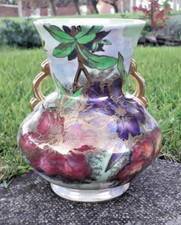 Maling Pottery Azalea Twin Handled Vase 6439 c1938