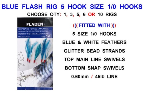 Blue flash rig hook - size, 1/0