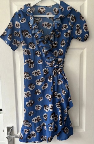 Couture floral wrap dress
