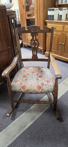 Late victorian oak rocking - oak,