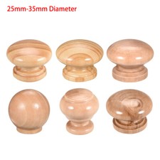 25mm-35mm Dia Wooden Round Knob Handle Cabinet Cupboard Dresser Drawer Door Pull
