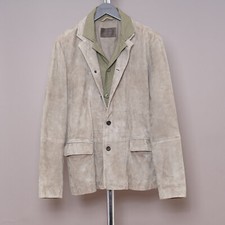 ALL SAINTS Suede Leather Blazer Jacket Mens MEDIUM Grail HUXTON like survey M