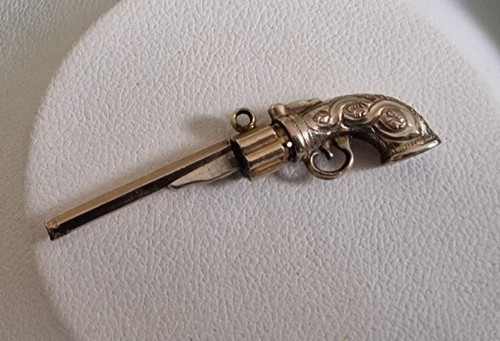 Antique gold silver - silver, pendant