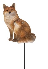 Vivid Arts Mother Fox & Cub - Plant Pal - Lifelike Garden Ornament Gift NEW