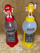 2x MARS M&M YELLOW & RED GUMBALL MACHINE STYLE CANDY DISPENSERS SWEET N FUN 2007