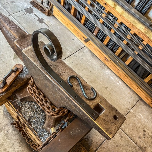 Hand forged scroll hanging - scroll,