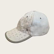 White monogram leather Playboy cap