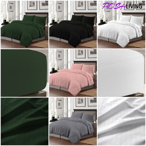 Satin stripe duvet cover set - satin,