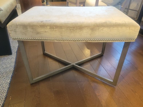 Gray velvet jersey bench - gray,