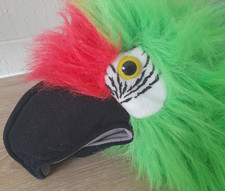 Green Macaw Parrot Hand Puppet with mouth squeaker ,Puppet Company approx 22"