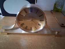 M&S MANTLE CLOCK BRUSHED GOLD