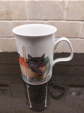 Roy Kirkham Kitten Lovers Coffee Mug 1991 Bone China England Grey Kittens Basket