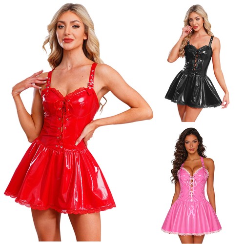 Womens glossy dress front - womens,