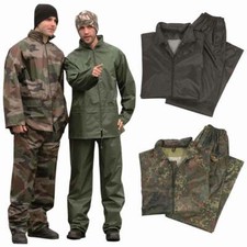 Mil-Tec Waterproof Rain Suit Packaway Set Jacket Trousers Fishing Army Military